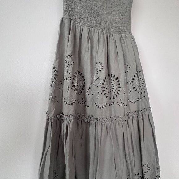 Zara Eyelet Maxi Dress Tie Straps size XS NWT - Picture 3 of 4